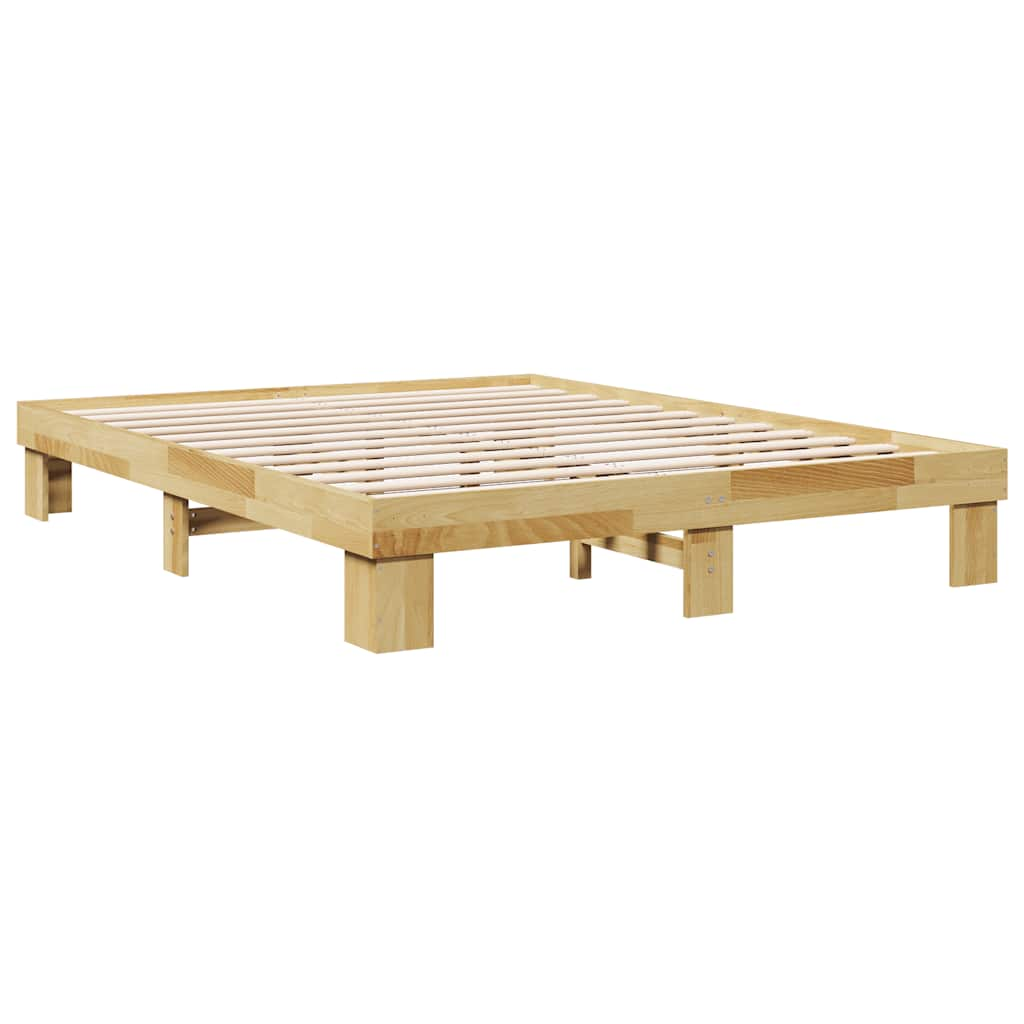 vidaXL Estructura de cama sin colchón 140x200 cm madera maciza roble