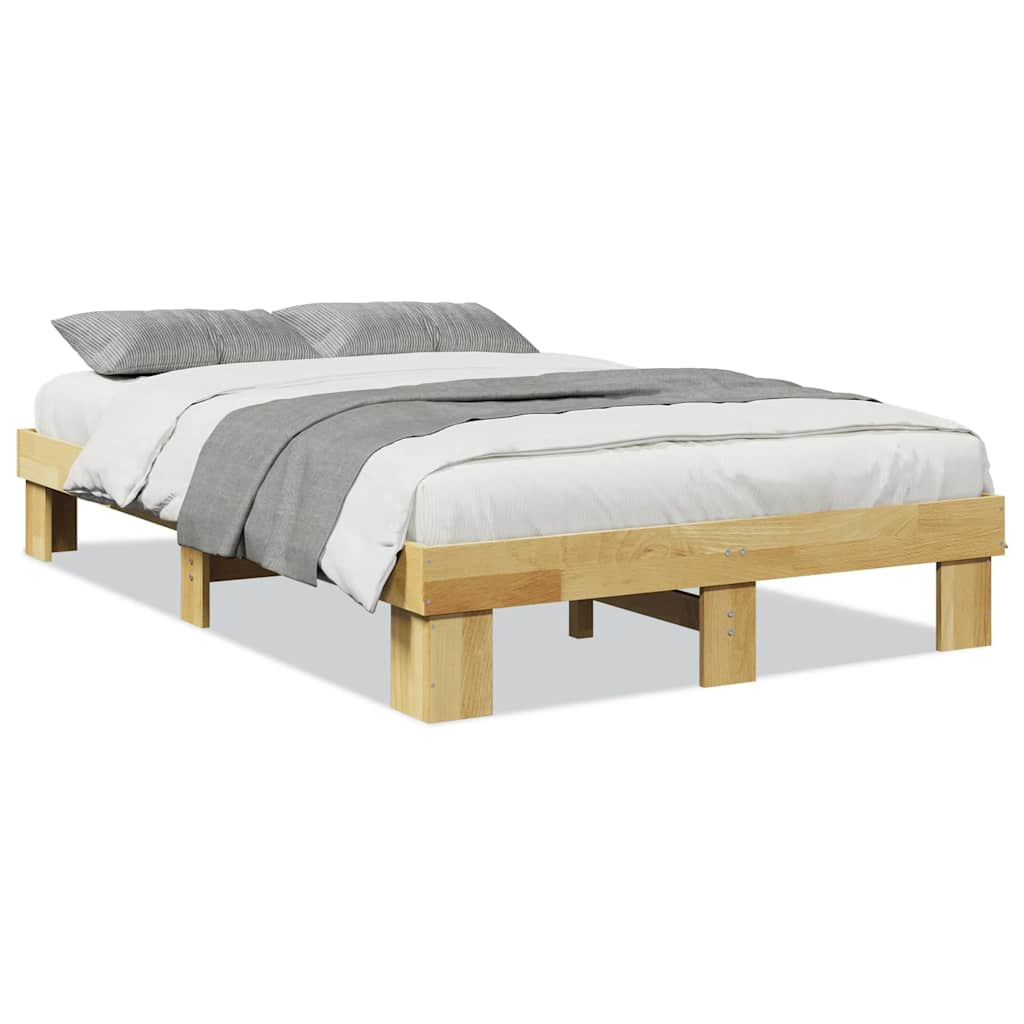 vidaXL Estructura de cama sin colchón 120x190 cm madera maciza roble