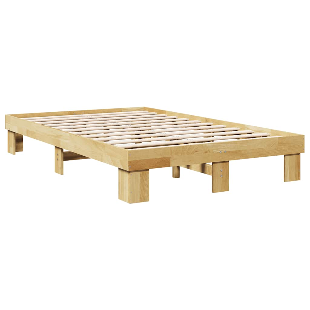 vidaXL Estructura de cama sin colchón 120x190 cm madera maciza roble