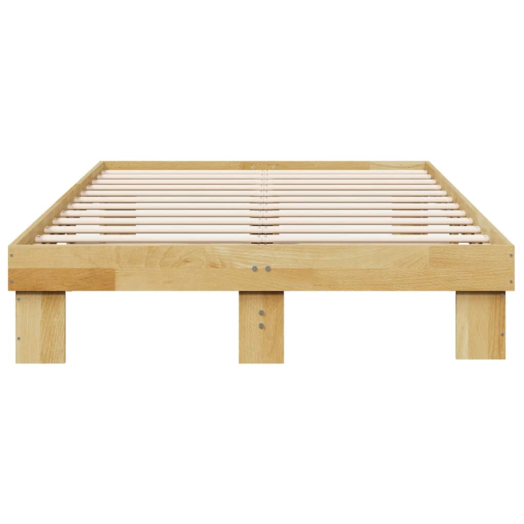 vidaXL Estructura de cama sin colchón 120x190 cm madera maciza roble