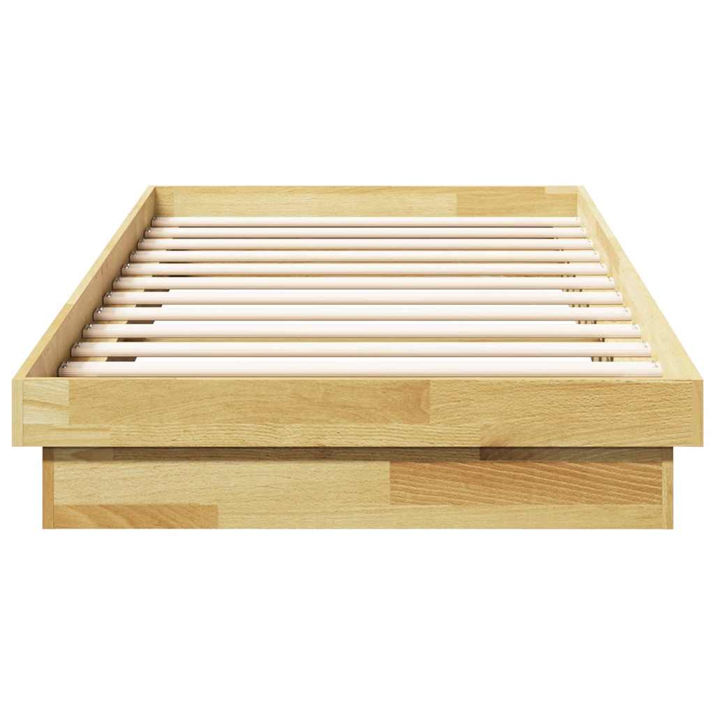 vidaXL Estructura de cama sin colchón 90x190 cm madera maciza roble