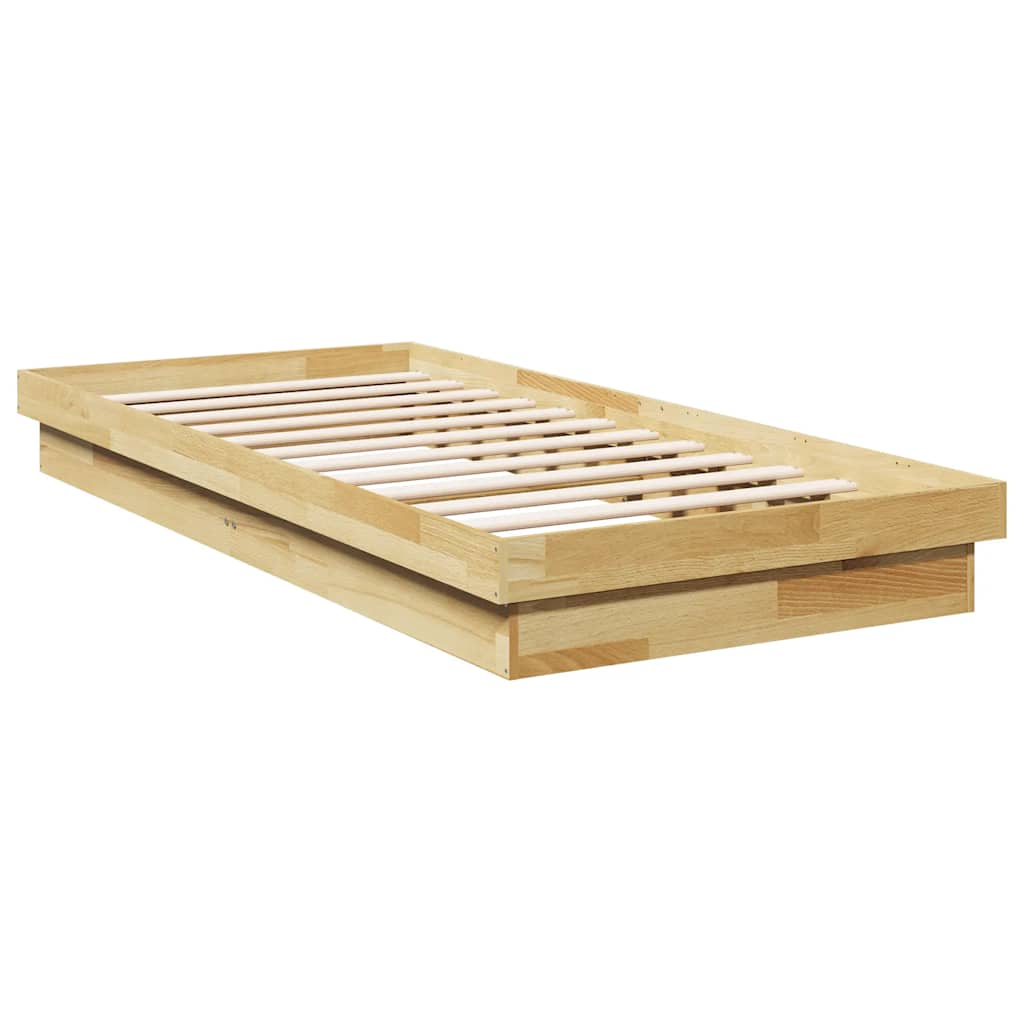 vidaXL Estructura de cama sin colchón 90x190 cm madera maciza roble