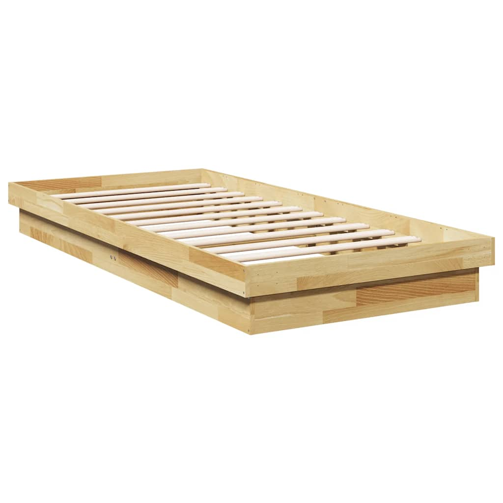 vidaXL Estructura de cama sin colchón 90x190 cm madera maciza roble