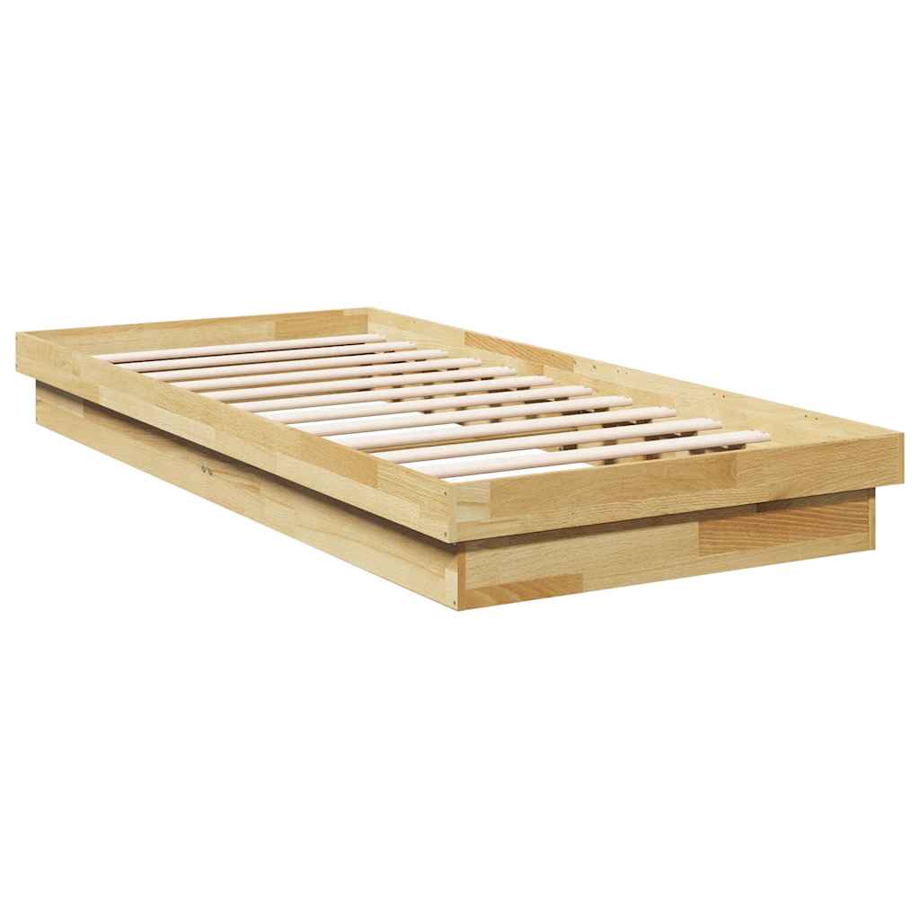 vidaXL Estructura de cama sin colchón 75x190 cm madera maciza roble