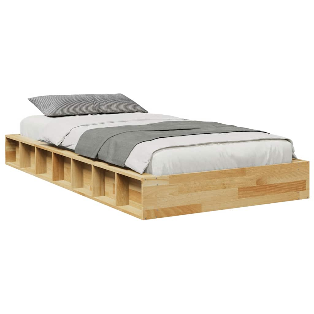 vidaXL Estructura de cama sin colchón 80x200 cm madera maciza roble