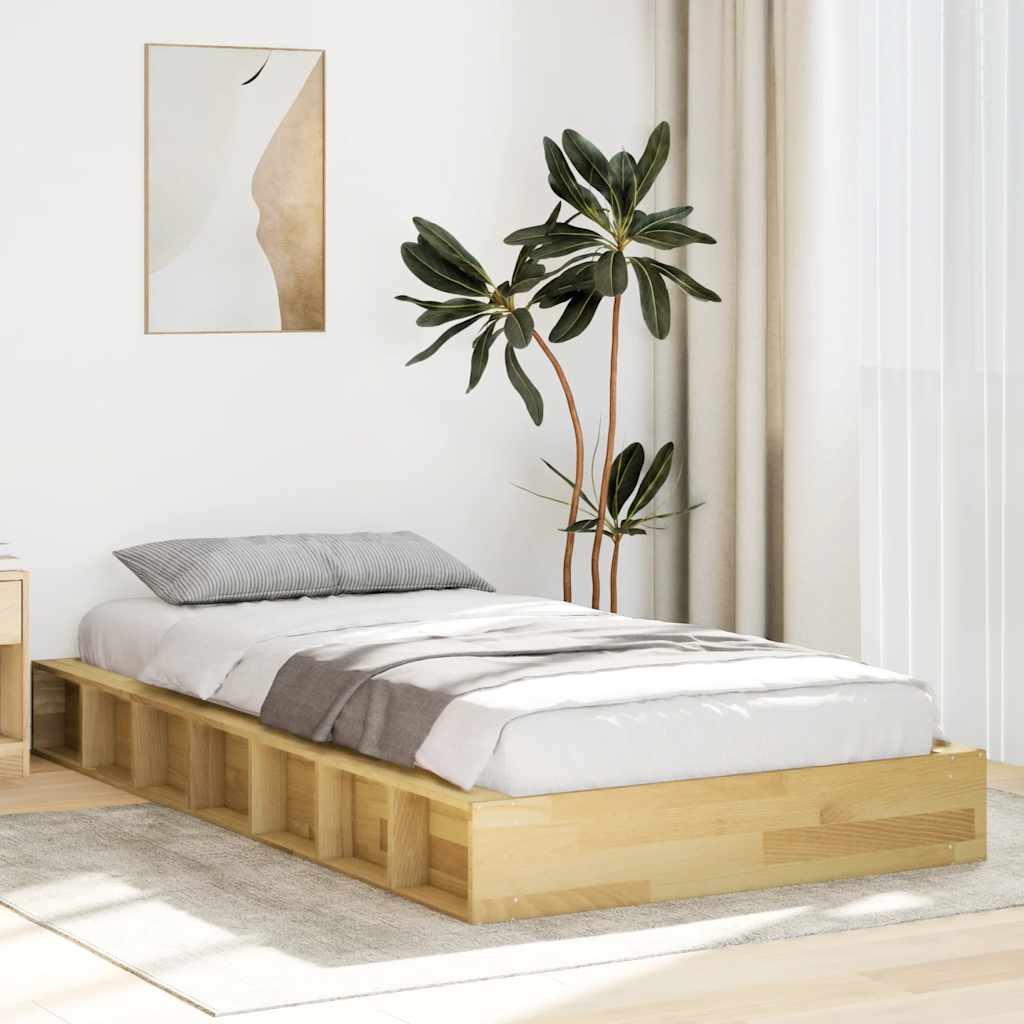 vidaXL Estructura de cama sin colchón 80x200 cm madera maciza roble