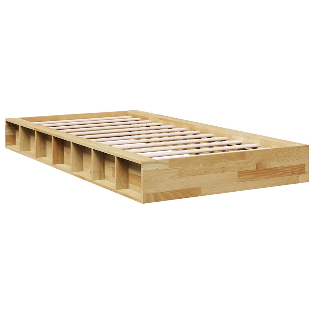 vidaXL Estructura de cama sin colchón 90x200 cm madera maciza roble