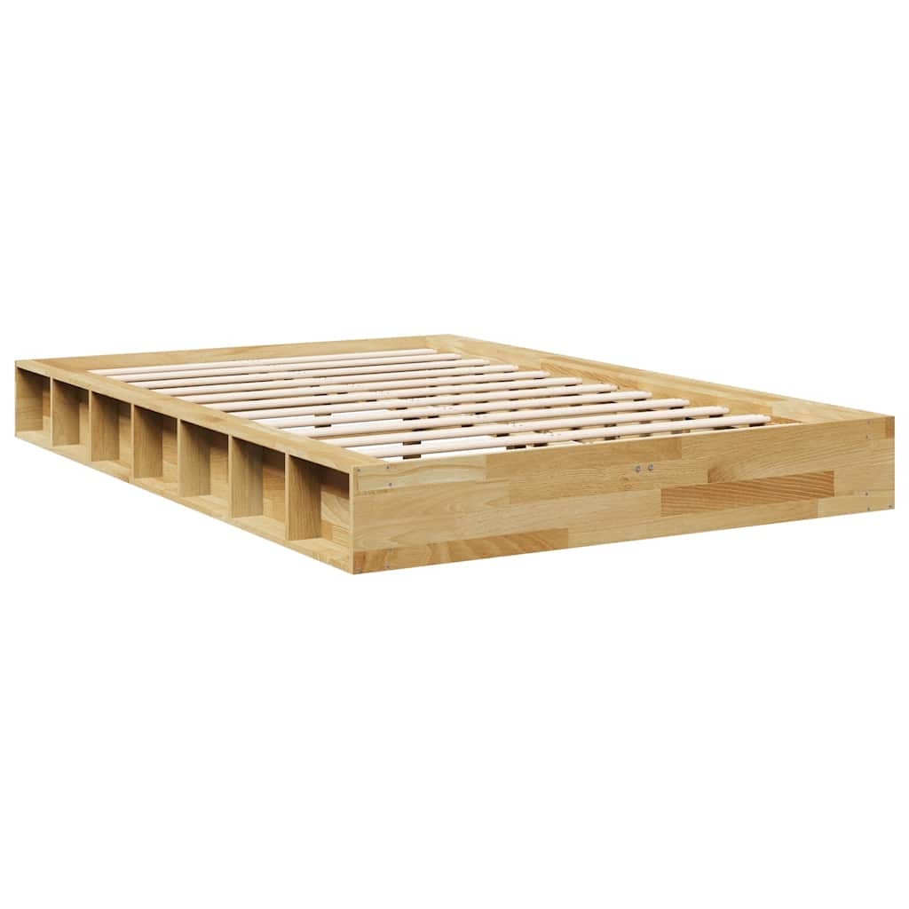 vidaXL Estructura de cama sin colchón 120x200 cm madera maciza roble