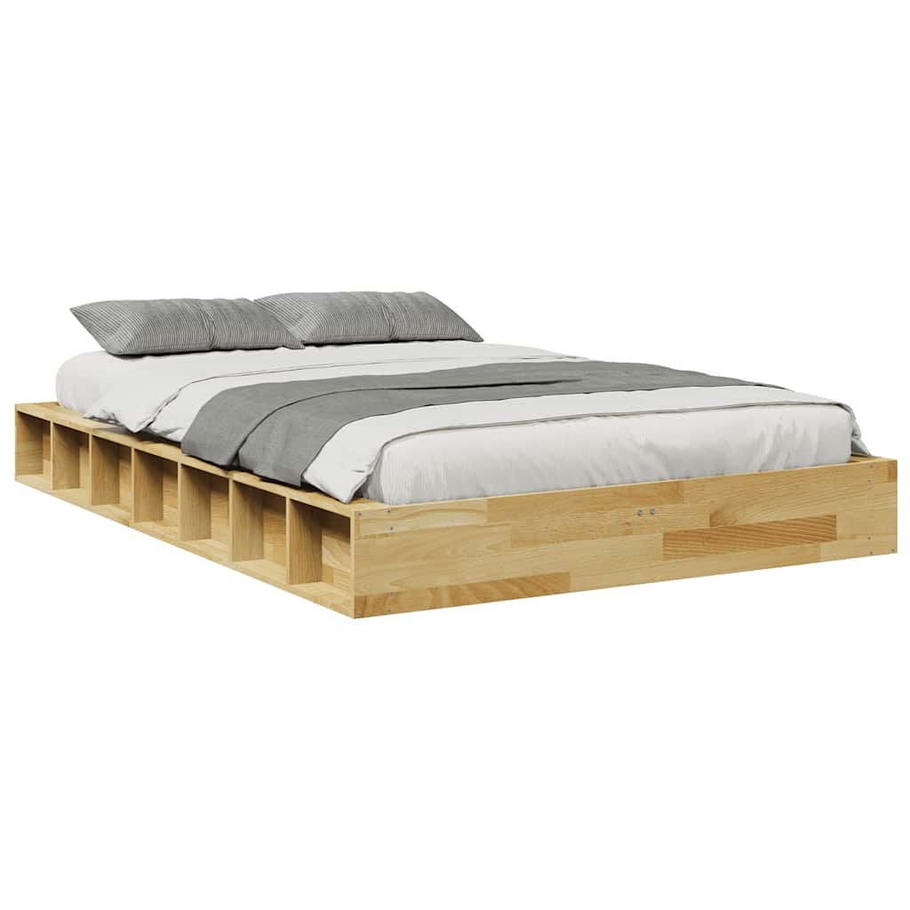 vidaXL Estructura de cama sin colchón 120x200 cm madera maciza roble