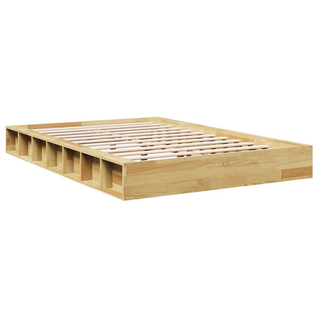 vidaXL Estructura de cama sin colchón 120x200 cm madera maciza roble