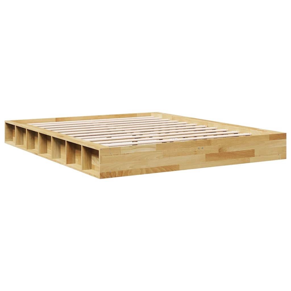 vidaXL Estructura de cama sin colchón 140x200 cm madera maciza roble