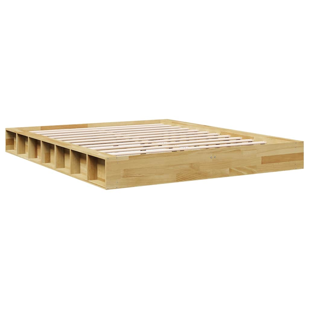 vidaXL Estructura de cama sin colchón 140x200 cm madera maciza roble