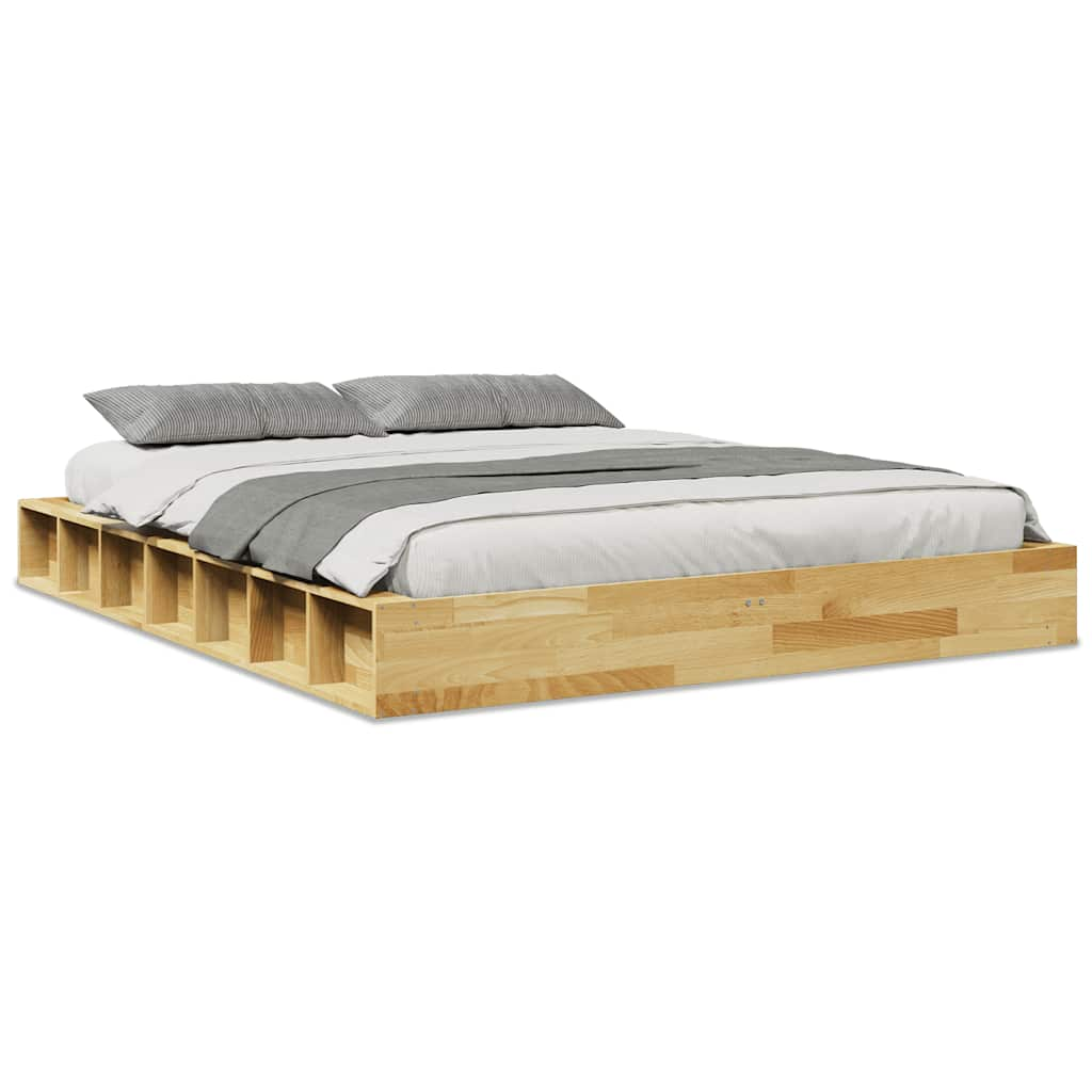 vidaXL Estructura de cama sin colchón 160x200 cm madera maciza roble