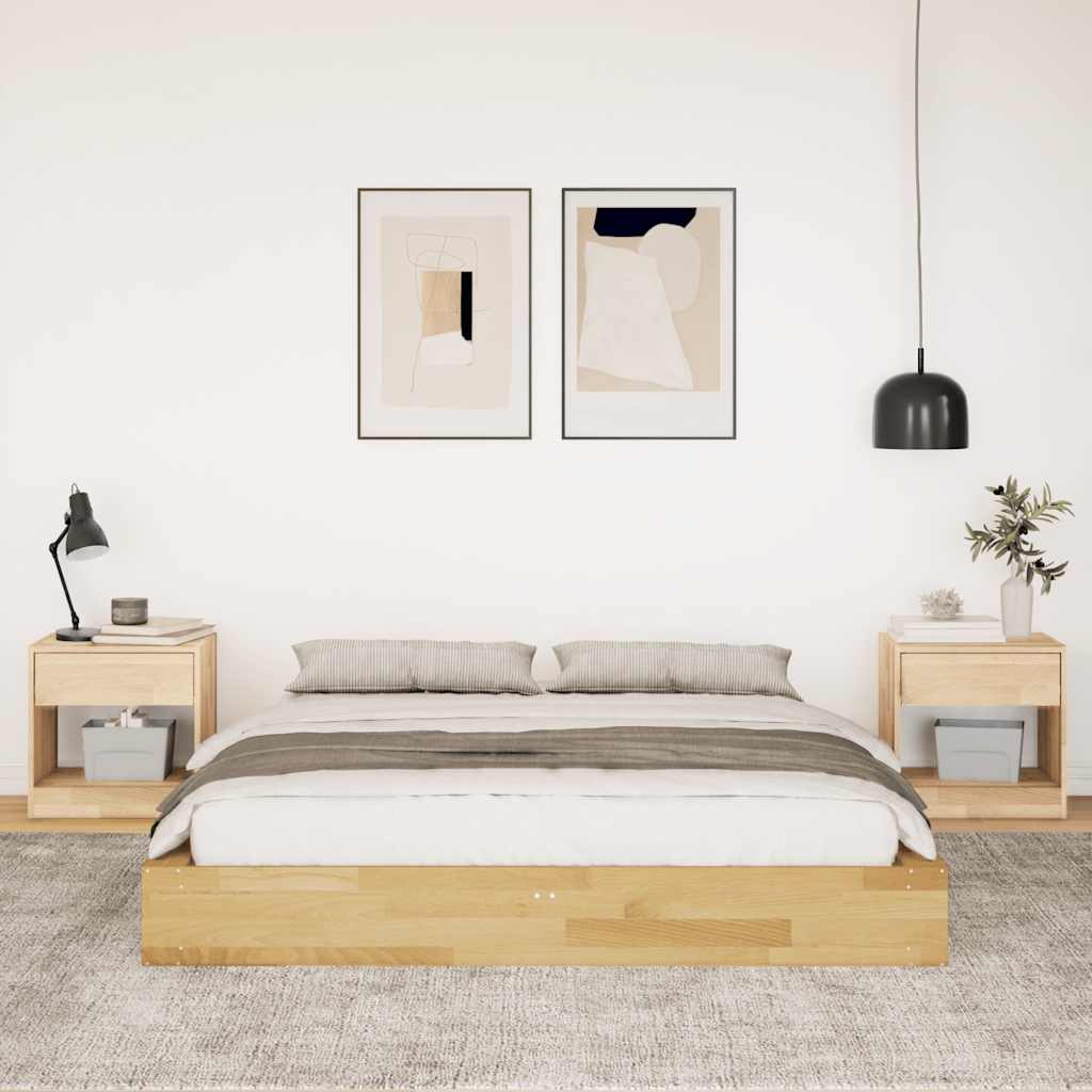 vidaXL Estructura de cama sin colchón 160x200 cm madera maciza roble