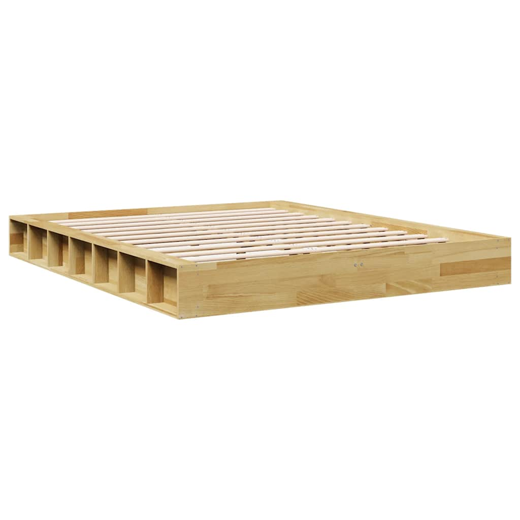 vidaXL Estructura de cama sin colchón 160x200 cm madera maciza roble