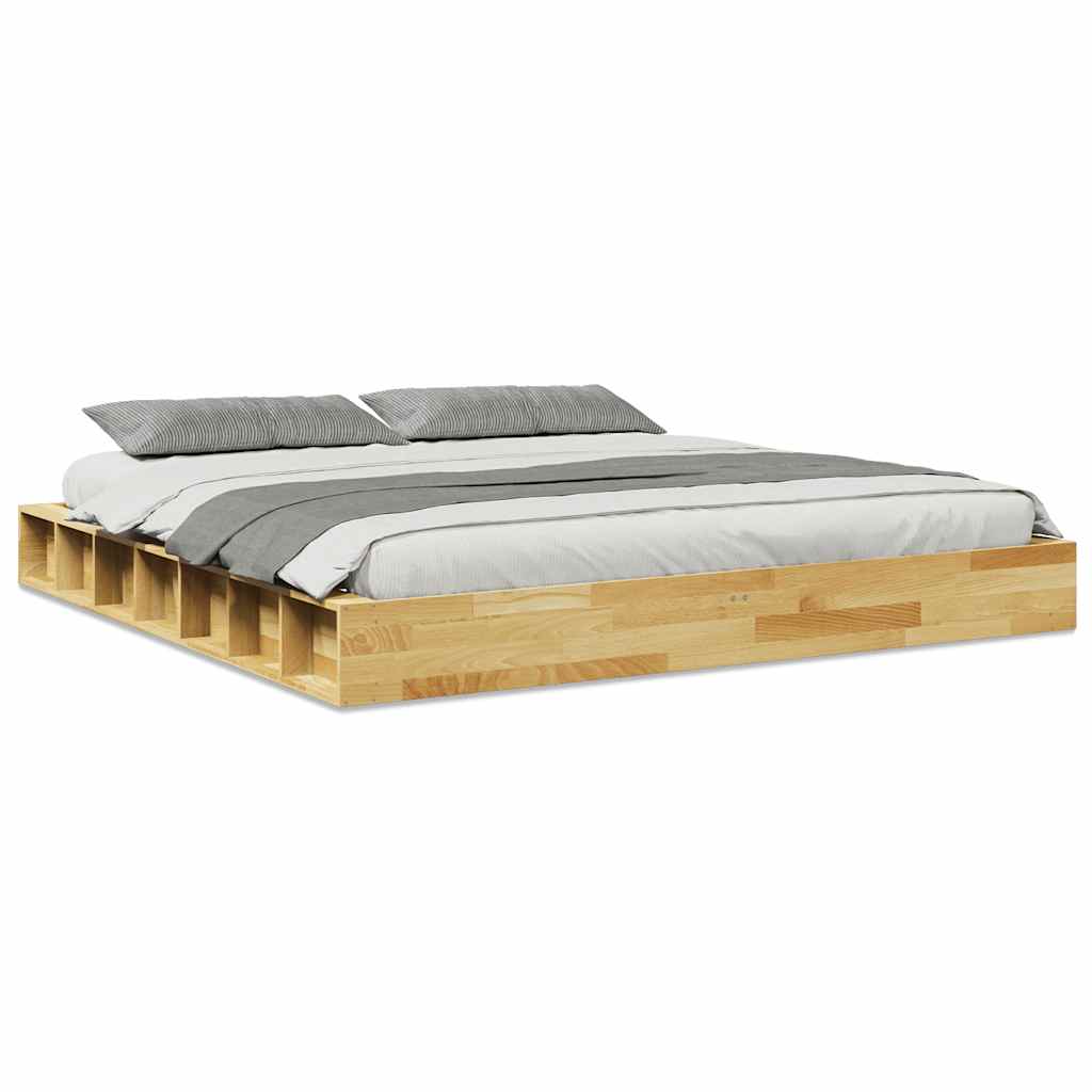 vidaXL Estructura de cama sin colchón 180x200 cm madera maciza roble