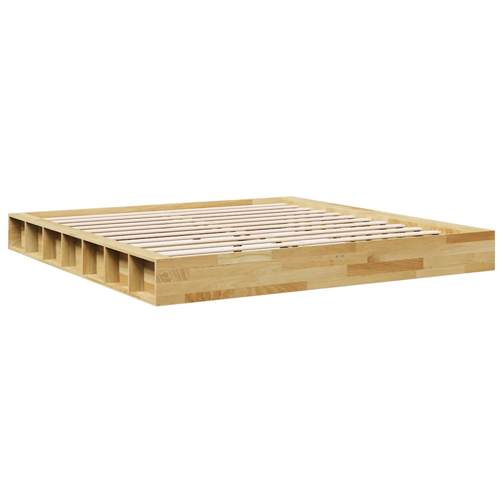 vidaXL Estructura de cama sin colchón 180x200 cm madera maciza roble