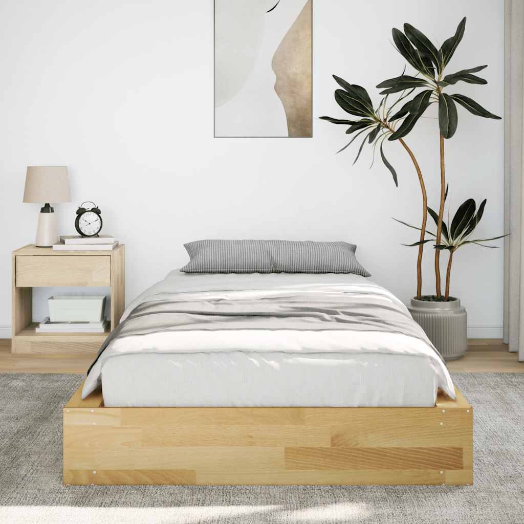 vidaXL Estructura de cama sin colchón 90x190 cm madera maciza roble