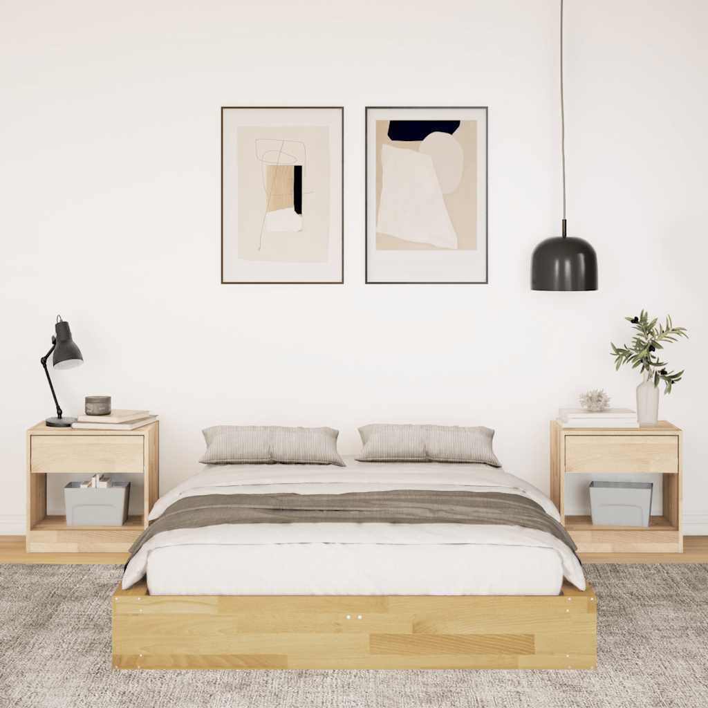 vidaXL Estructura de cama sin colchón 120x190 cm madera maciza roble