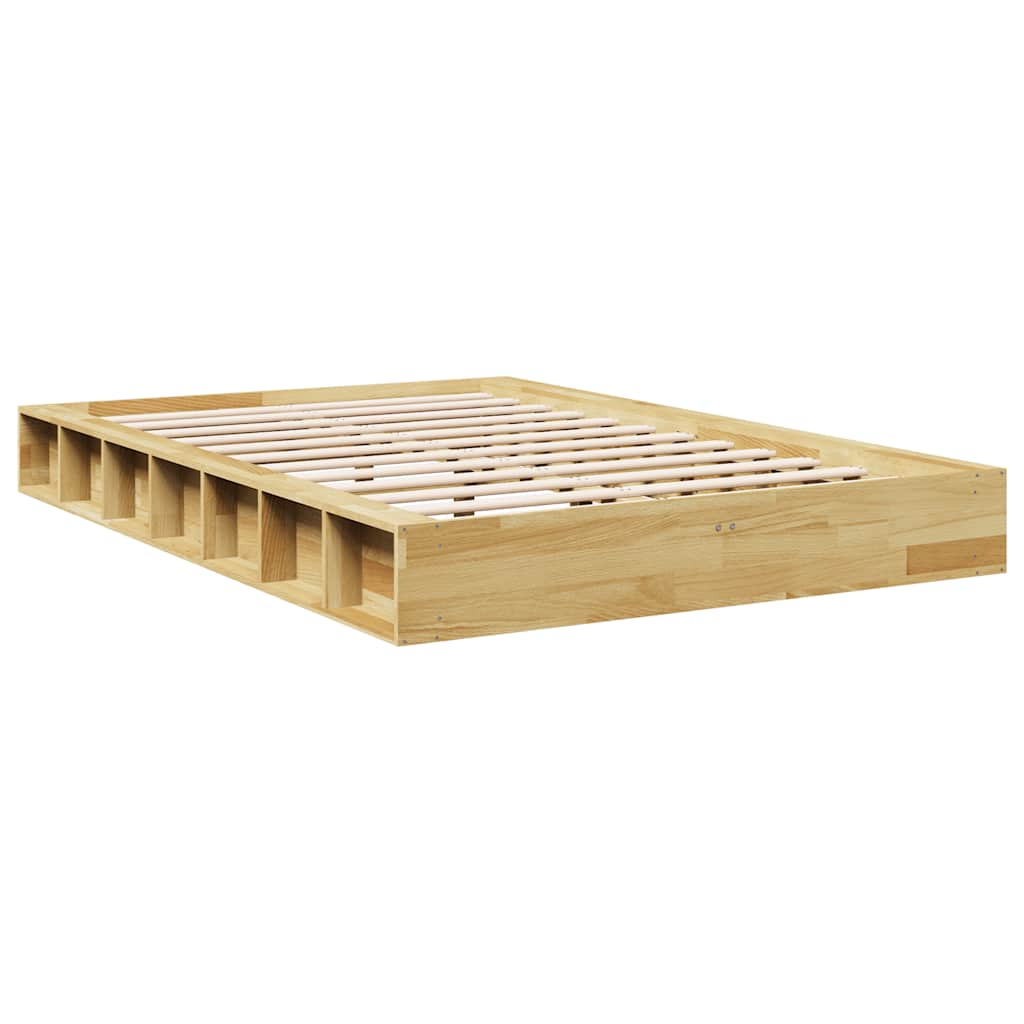 vidaXL Estructura de cama sin colchón 120x190 cm madera maciza roble