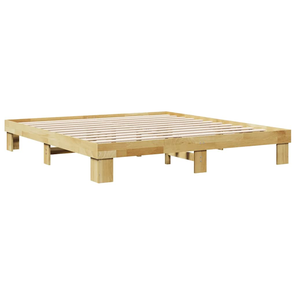 vidaXL Estructura de cama sin colchón 200x200 cm madera maciza roble