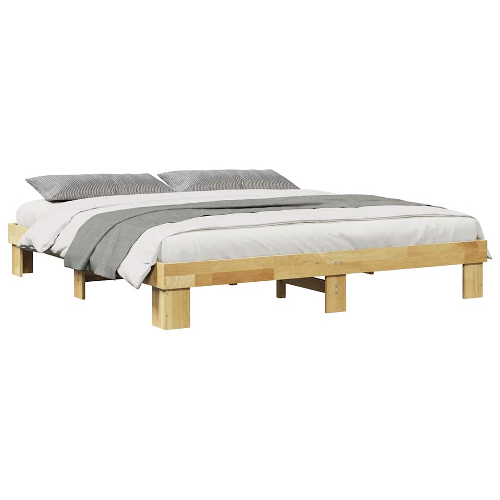 vidaXL Estructura de cama sin colchón 200x200 cm madera maciza roble