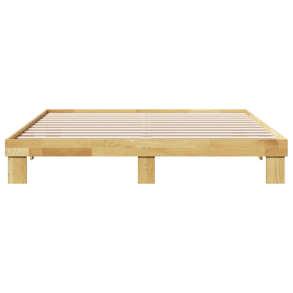 vidaXL Estructura de cama sin colchón 200x200 cm madera maciza roble