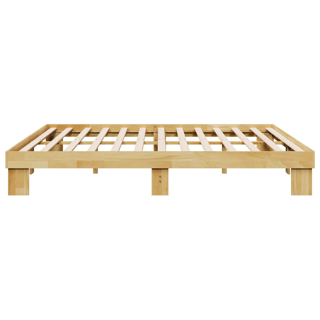 vidaXL Estructura de cama sin colchón 200x200 cm madera maciza roble