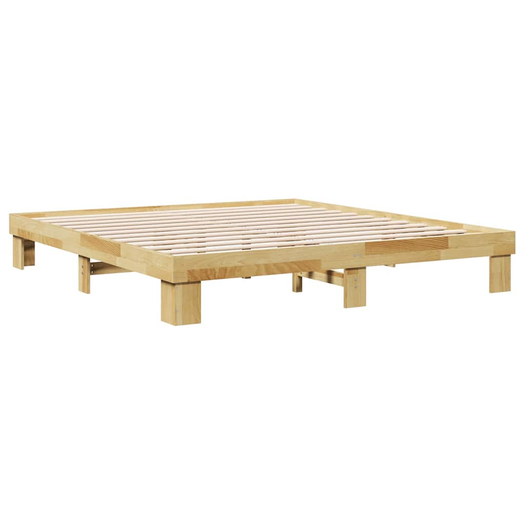 vidaXL Estructura de cama sin colchón 200x200 cm madera maciza roble