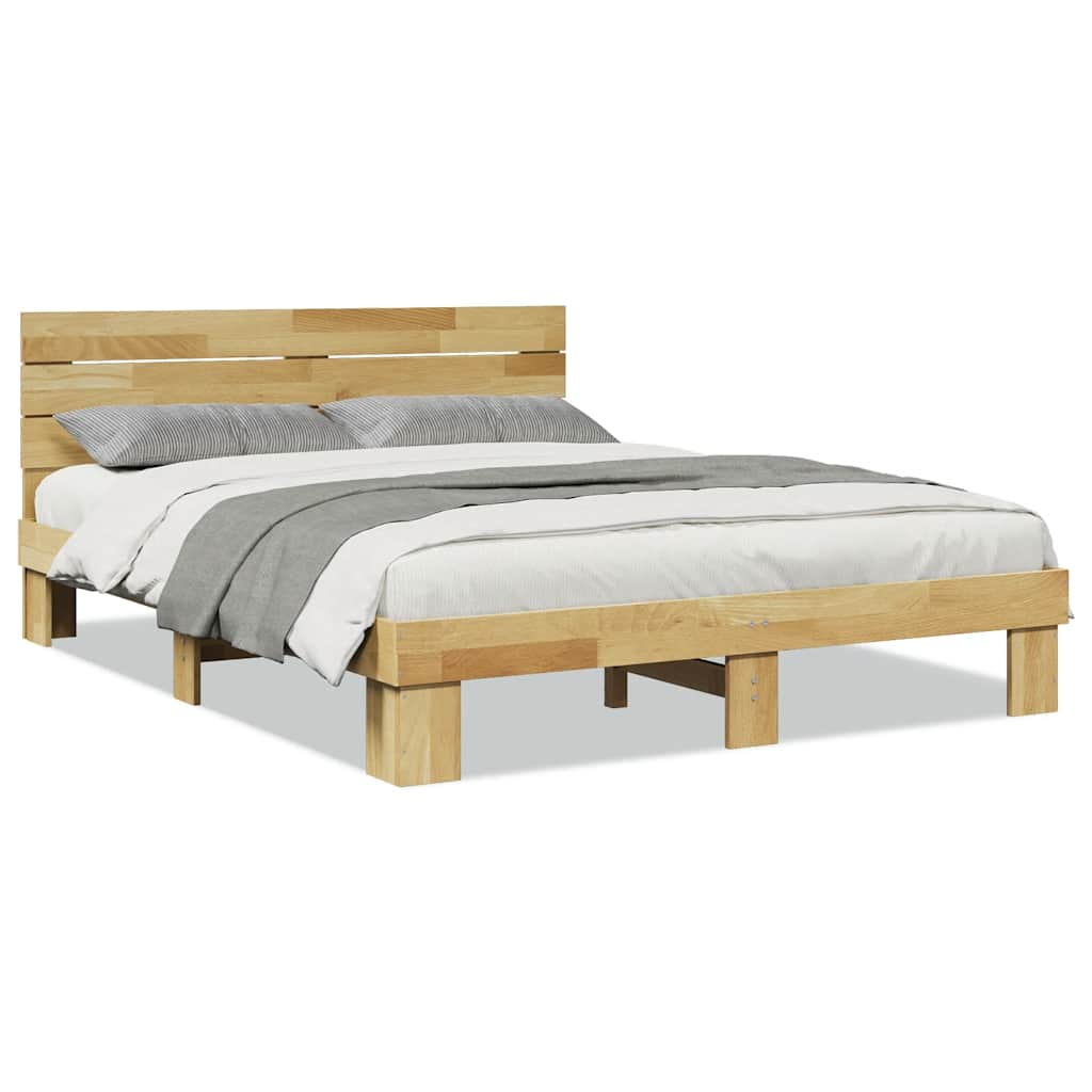 vidaXL Estructura de cama con cabecero sin colchón 140x190 cm