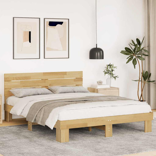 vidaXL Estructura de cama con cabecero sin colchón 140x190 cm