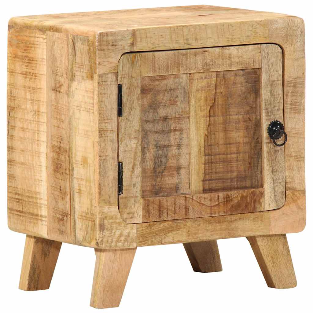 vidaXL Mesita de noche de madera maciza de mango rugosa 40x32x46 cm