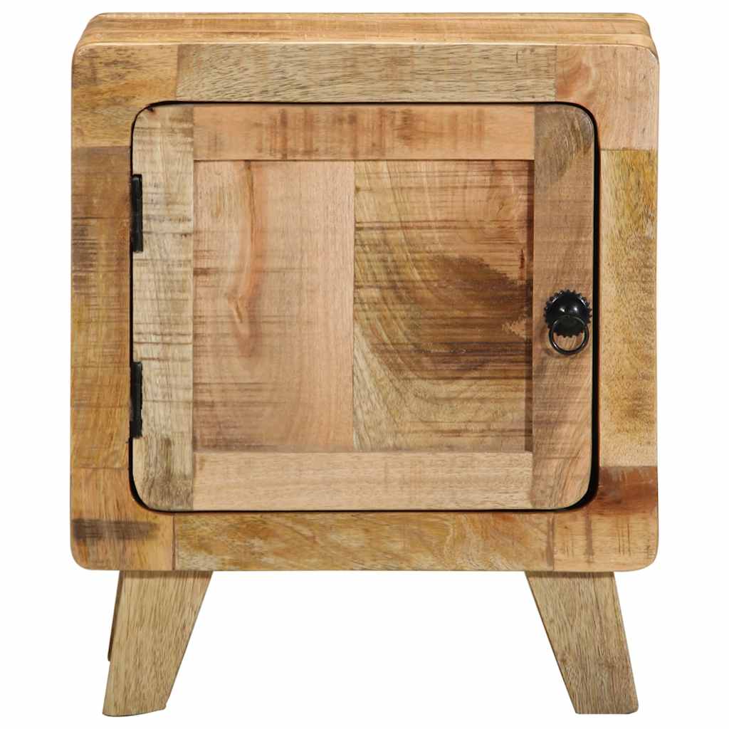 vidaXL Mesita de noche de madera maciza de mango rugosa 40x32x46 cm