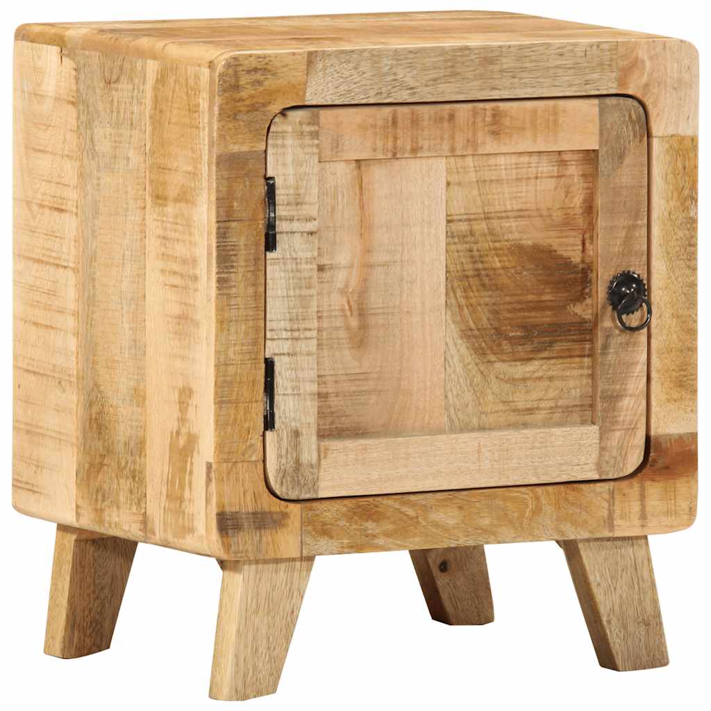 vidaXL Mesita de noche de madera maciza de mango rugosa 40x32x46 cm