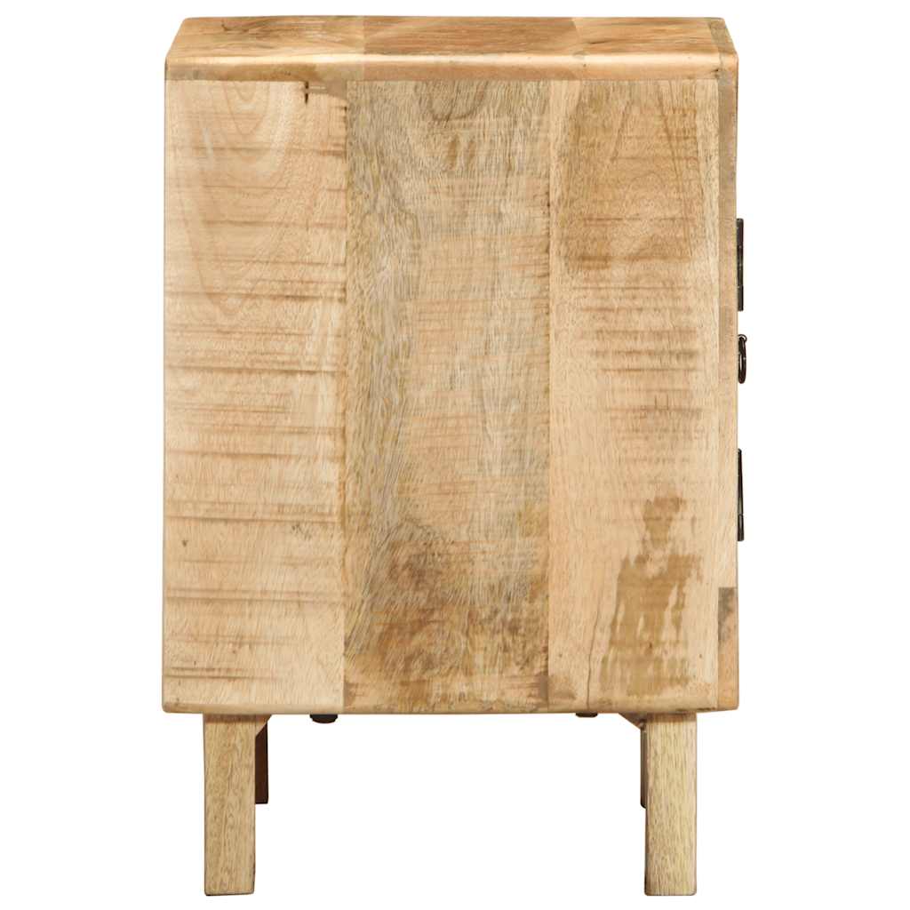 vidaXL Mesita de noche de madera maciza de mango rugosa 40x32x46 cm