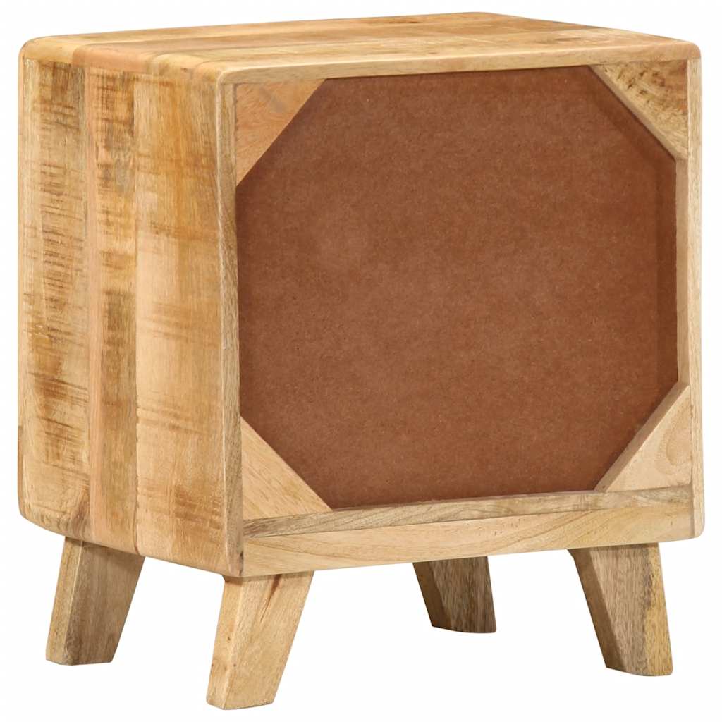 vidaXL Mesita de noche de madera maciza de mango rugosa 40x32x46 cm