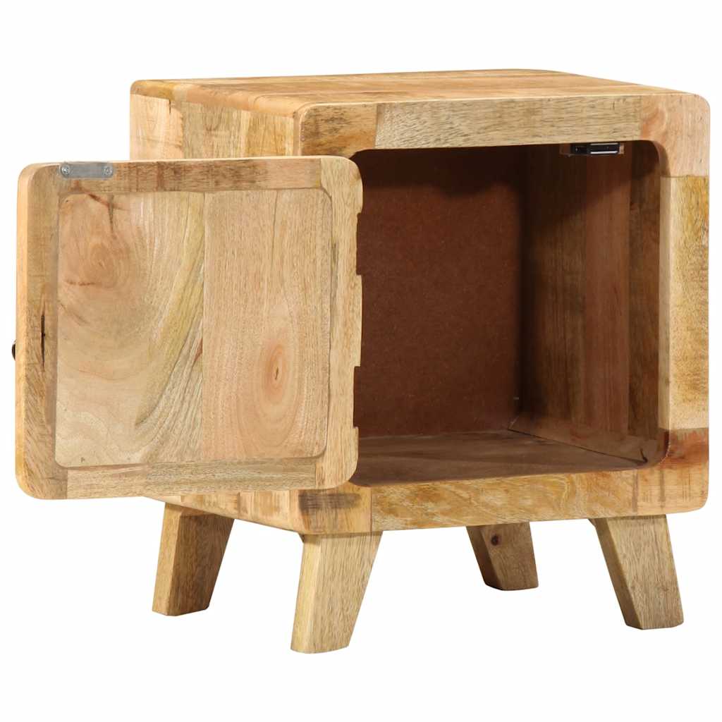 vidaXL Mesita de noche de madera maciza de mango rugosa 40x32x46 cm