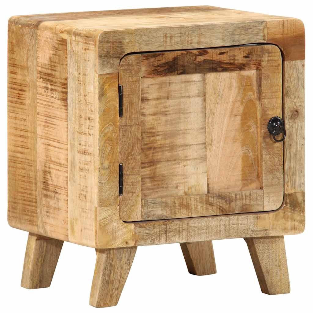 vidaXL Mesita de noche de madera maciza de mango rugosa 40x32x46 cm