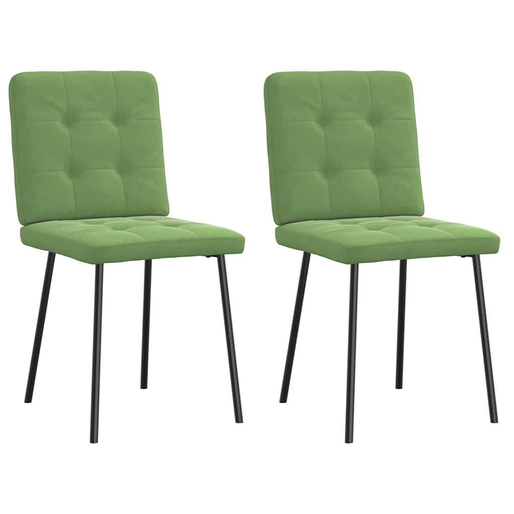 vidaXL Sillas de comedor 2 unidades terciopelo verde claro