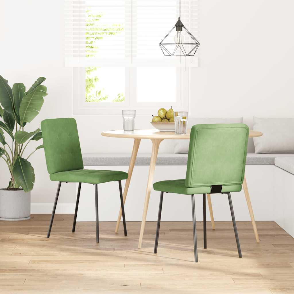 vidaXL Sillas de comedor 2 unidades terciopelo verde claro