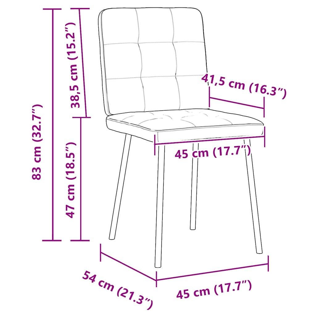 vidaXL Sillas de comedor 2 unidades terciopelo verde claro