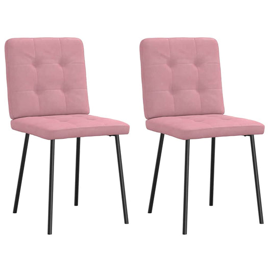 vidaXL Sillas de comedor 2 unidades terciopelo rosa