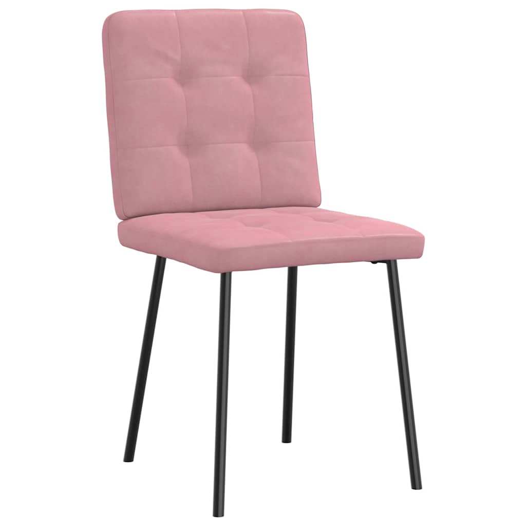 vidaXL Sillas de comedor 2 unidades terciopelo rosa