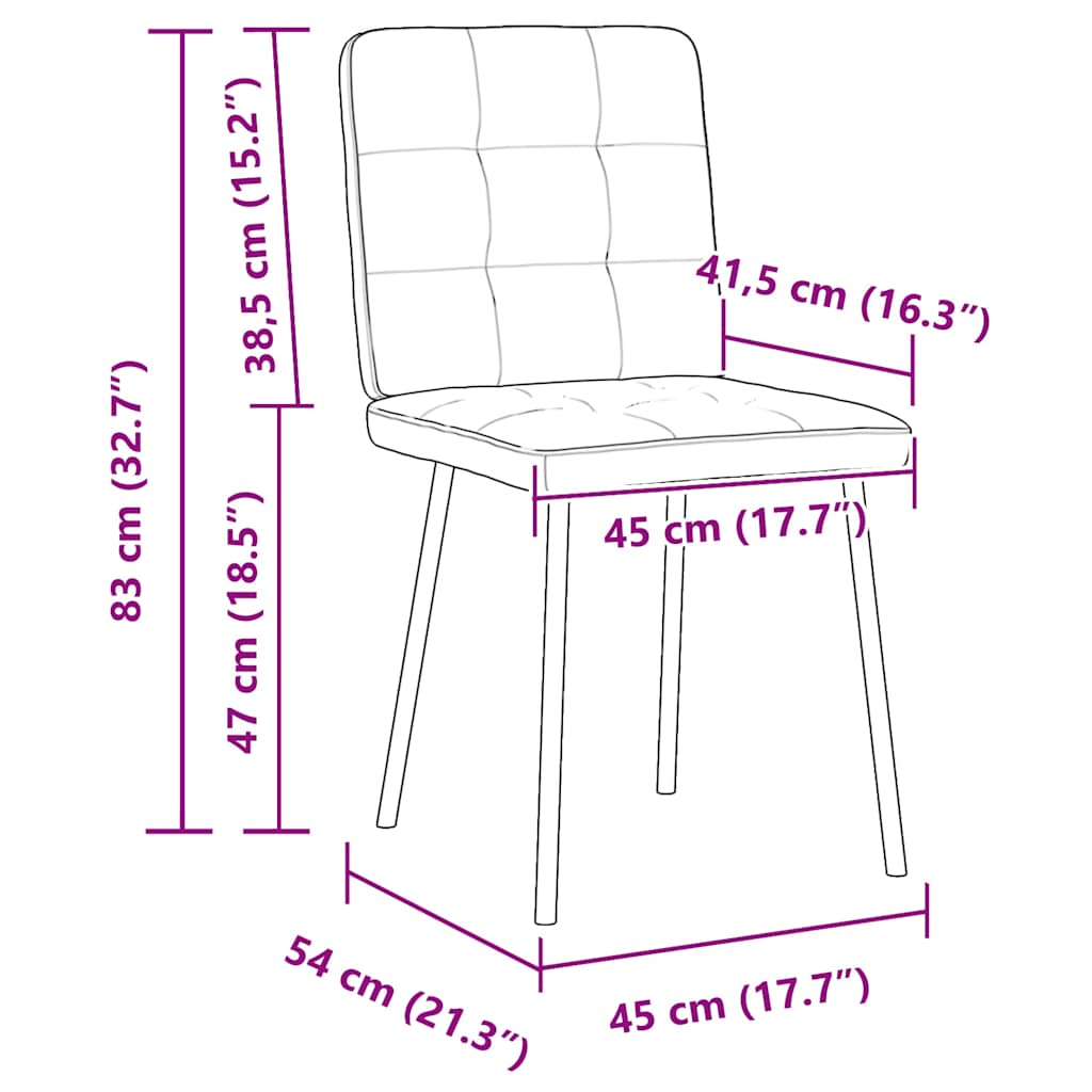 vidaXL Sillas de comedor 2 unidades terciopelo rosa