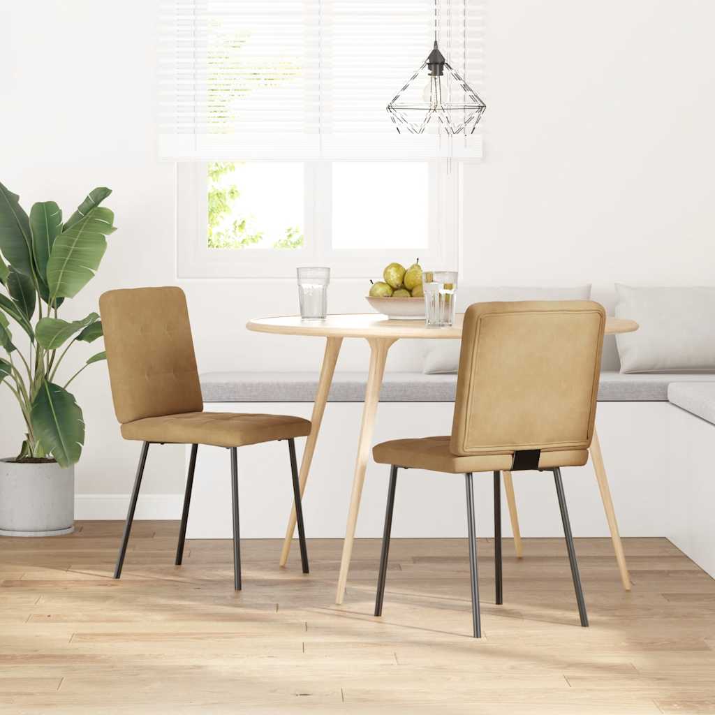 vidaXL Sillas de comedor 2 unidades terciopelo marrón