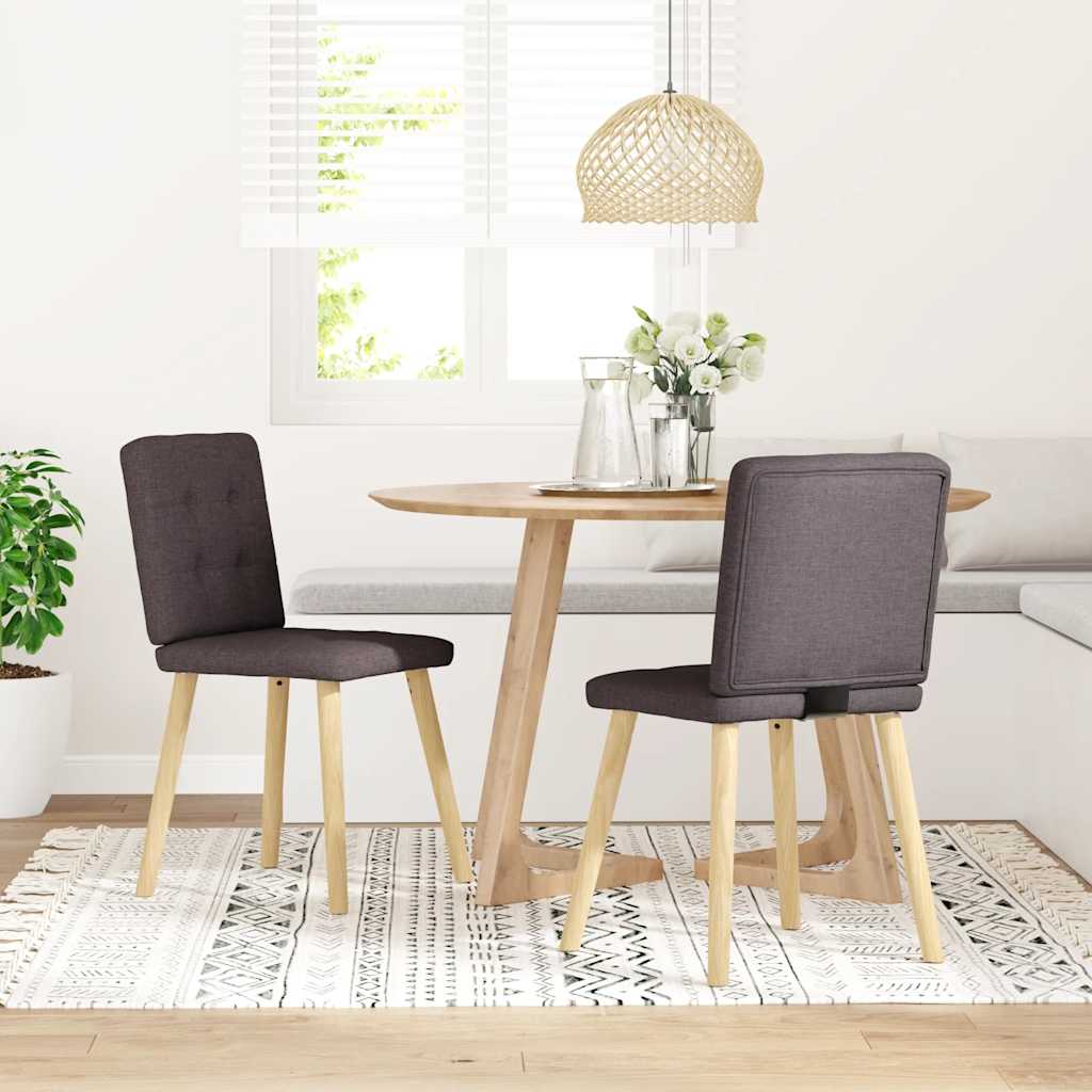 vidaXL Sillas de comedor 2 unidades tela marrón oscuro