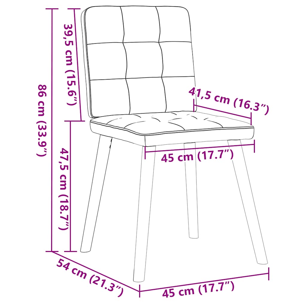 vidaXL Sillas de comedor 2 unidades tela marrón oscuro