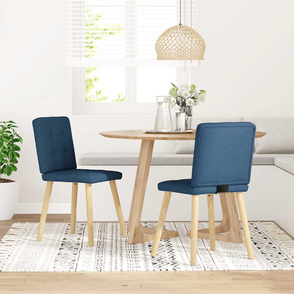 vidaXL Sillas de comedor 2 unidades tela azul