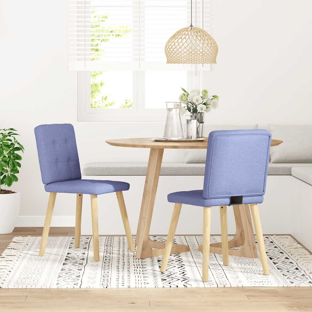 vidaXL Sillas de comedor 2 uds tela azul jeans