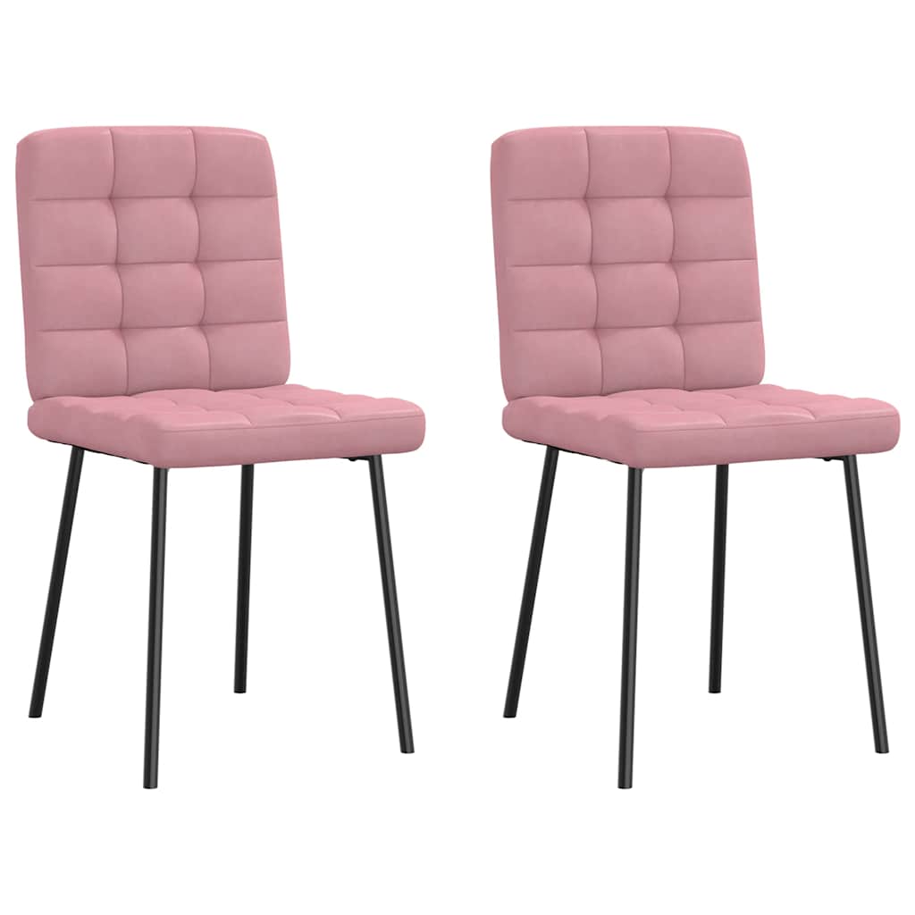 vidaXL Sillas de comedor 2 unidades terciopelo rosa